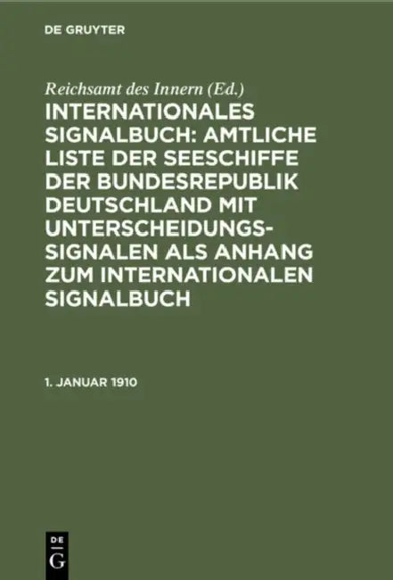1. Januar 1910 (English, Reichsamt Des Innern)