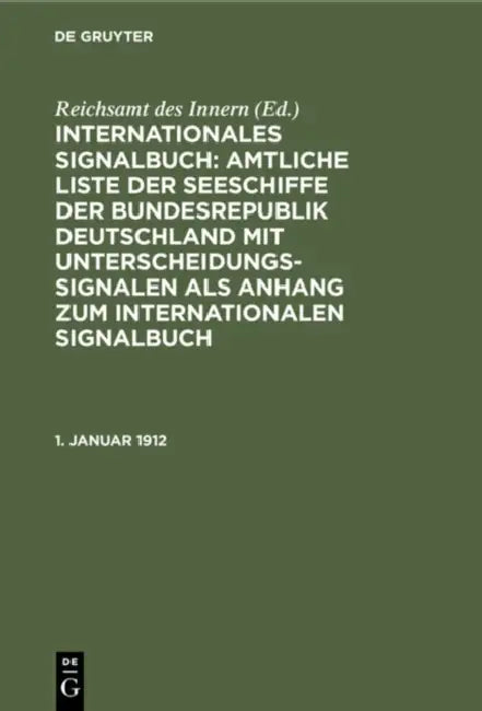 1. Januar 1912 (English, Reichsamt Des Innern)