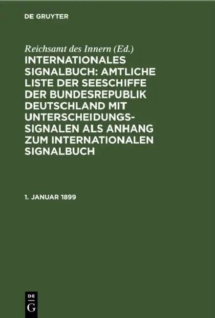 1. Januar 1899 (English, Reichsamt Des Innern)