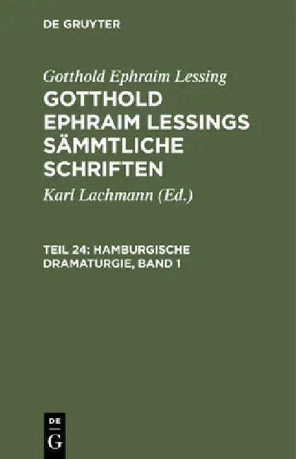 Hamburgische Dramaturgie, Band 1 (English, Karl Lachmann | Gotthold Ephraim Lessing)