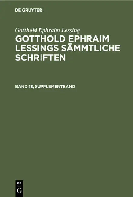Gotthold Ephraim Lessing (English, Karl Lachmann | Gotthold Ephraim Lessing)