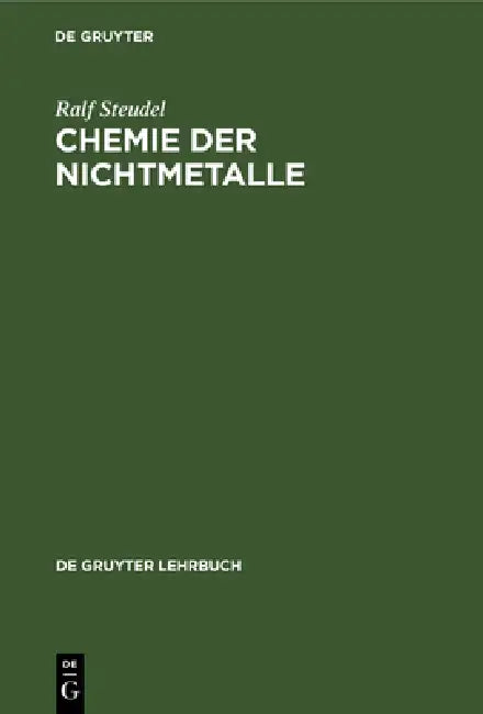 Chemie Der Nichtmetalle (English, Ralf Steudel)
