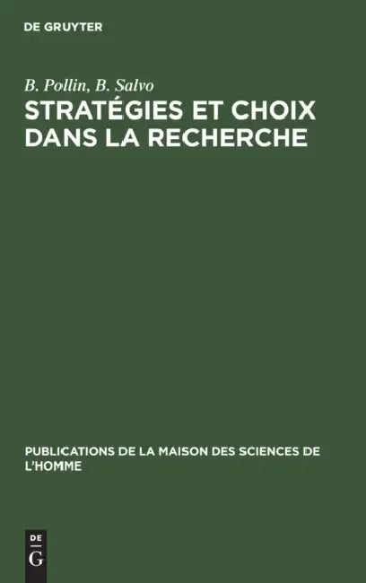 Stratégies Et Choix Dans La Recherche (English, G. Lemaine | M. Clémençon | A. Gomis)
