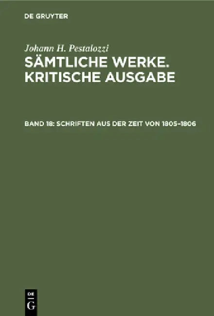 Schriften Aus Der Zeit Von 1805-1806 (English, Emanuel Dejung)
