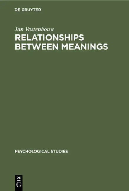Relationships Between Meanings (English, Jan Vastenhouw | Clyde H. Coombs)