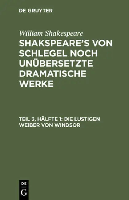 Die Lustigen Weiber Von Windsor (English, Hans Karl Dippold)