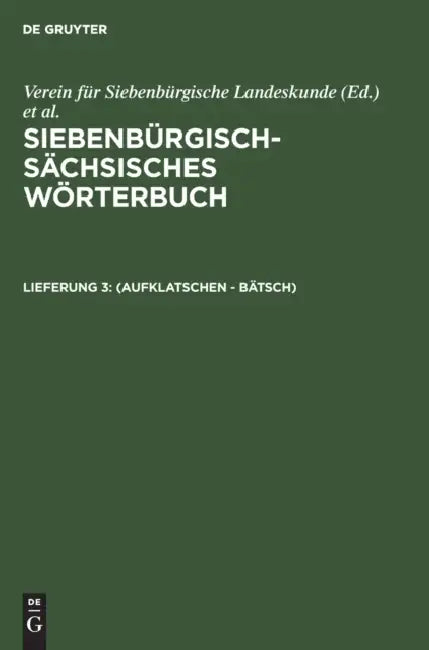 (Aufklatschen - Bätsch) (English, Adolf Schullerus)