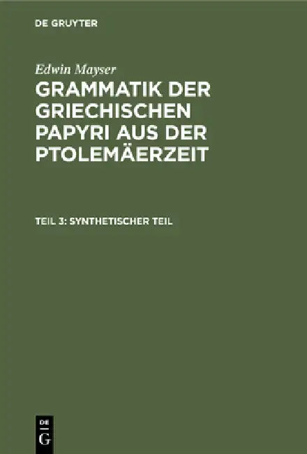 Synthetischer Teil (English, Edwin Mayser)