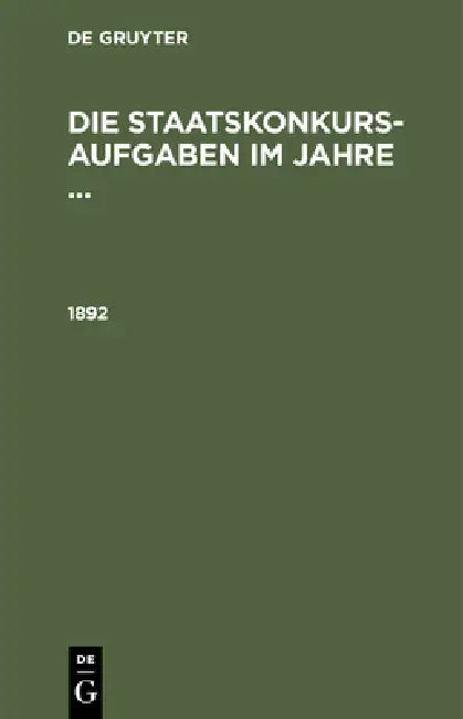 1892 (English, No Contributor)