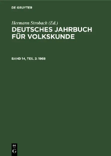 1968 (English, Institut Für Deutsche Volkskundean Der D | Hermann Strobach)