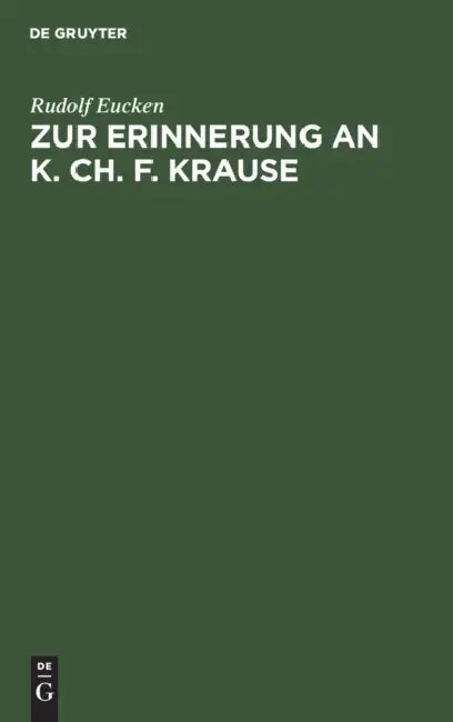 Zur Erinnerung an K. Ch. F. Krause (English, Rudolf Eucken)