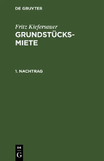 Nachtrag 1. (English, Fritz Kiefersauer)