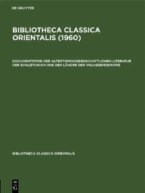 1960 (English, Institut Für Griechisch-Römische Altertu | Johannes Irmsch)