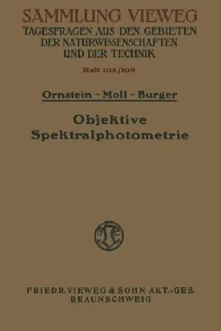 Objektive Spektralphotometrie (English, Leonard Salomon Ornstein)