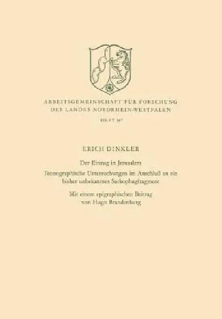 Der Einzug in Jerusalem (English, Erich Dinkler)