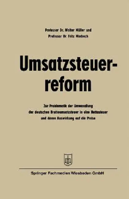Umsatzsteuerreform (English, Walter Müller)