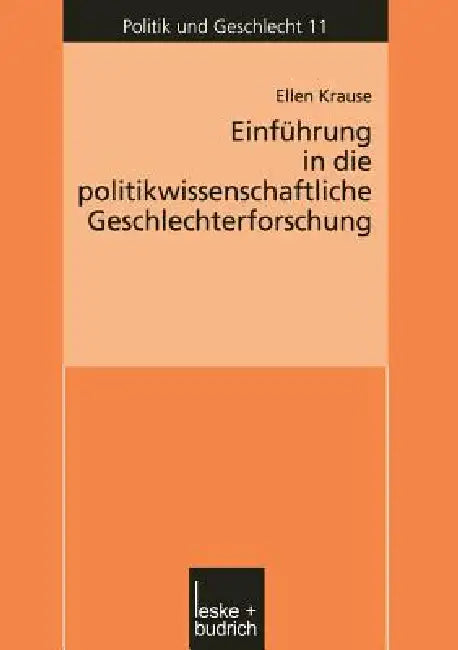 Einführung in Die Politikwissenschaftliche Geschlechterforschung (English, Ellen Krause)