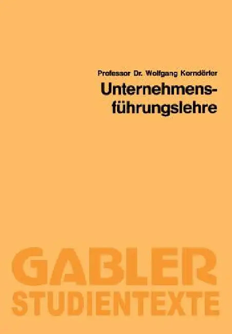 Unternehmensführungslehre (English, Wolfgang Korndörfer)