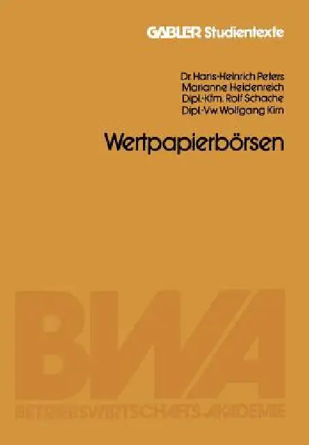 Wertpapierbörsen (English, Hans-Heinrich Peters)