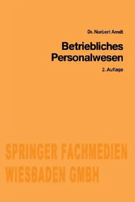 Betriebliches Personalwesen (English, Norbert Arndt)