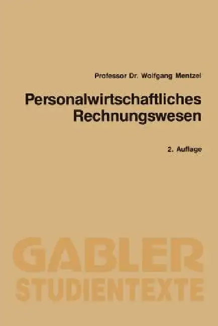Personalwirtschaftliches Rechnungswesen (English, Wolfgang Mentzel)