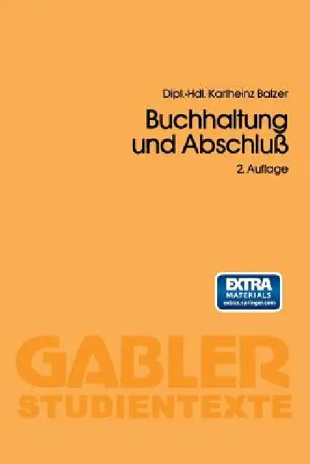 Buchhaltung Und Abschluß (English, Karlheinz Balzer)