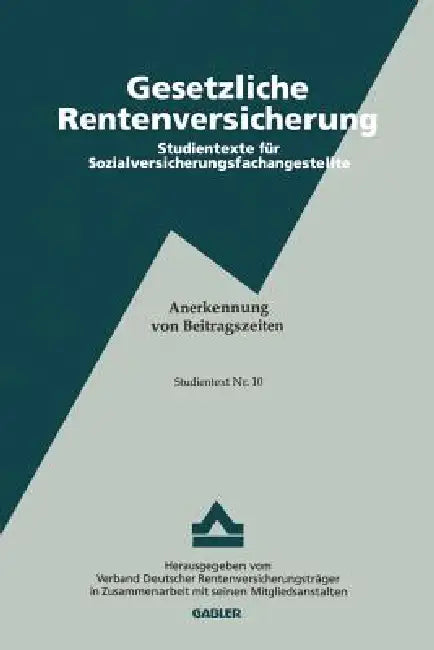 Anerkennung Von Beitragszeiten (English, Werner Föhlinger)