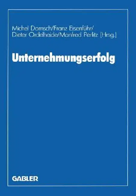 Unternehmungserfolg (English, Michel Domsch)