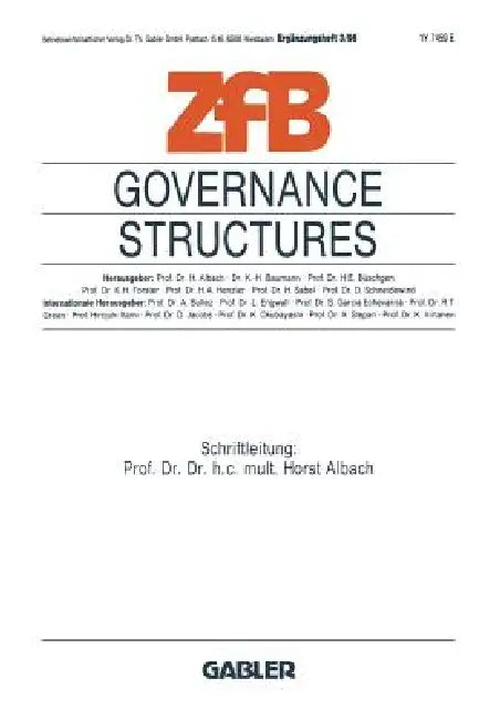 Governance Structures (English, Horst Albach)