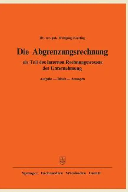 Die Abgrenzungsrechnung (English, Wolfgang Everling)