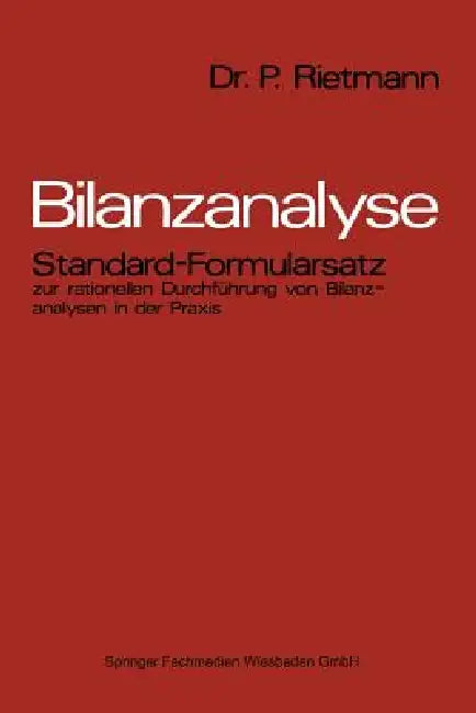 Bilanzanalyse (English, Peter Rietmann)