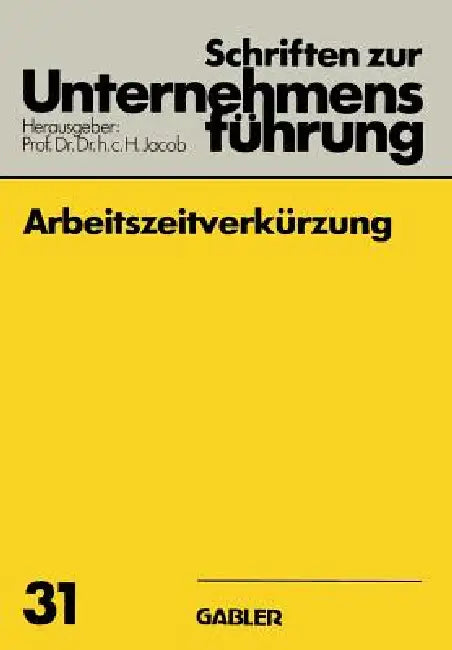 Arbeitszeitverkürzung (English, H. Jacob)