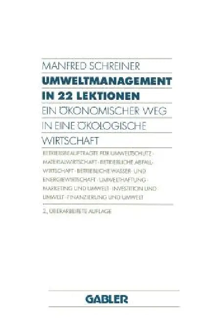 Umweltmanagement in 22 Lektionen (English, Manfred Schreiner)