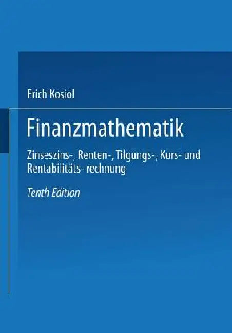 Finanzmathematik (English, Erich Kosiol)