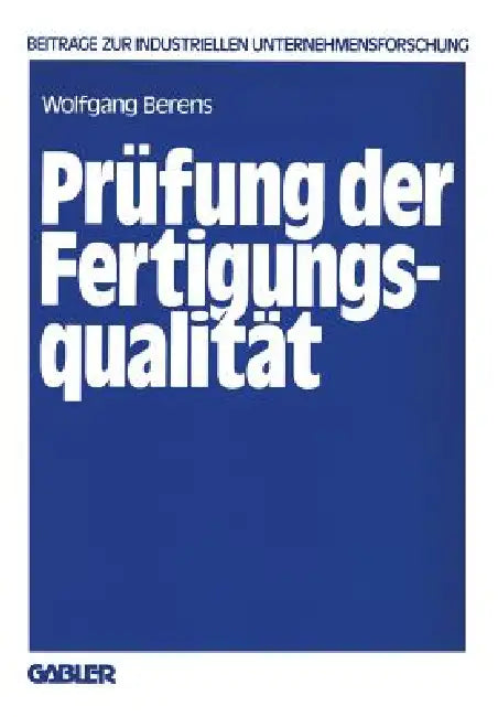 Prüfung Der Fertigungsqualität (English, Wolfgang Berens)