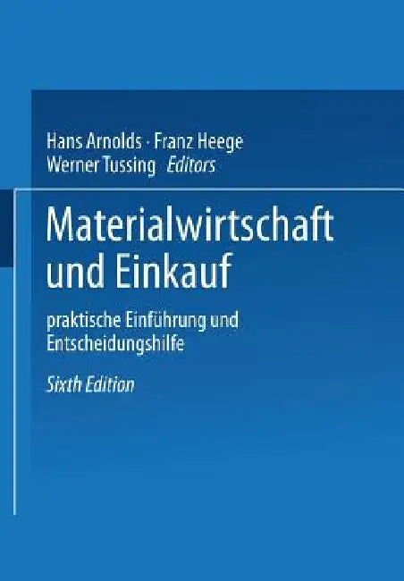 Materialwirtschaft Und Einkauf (English, Hans Arnolds)