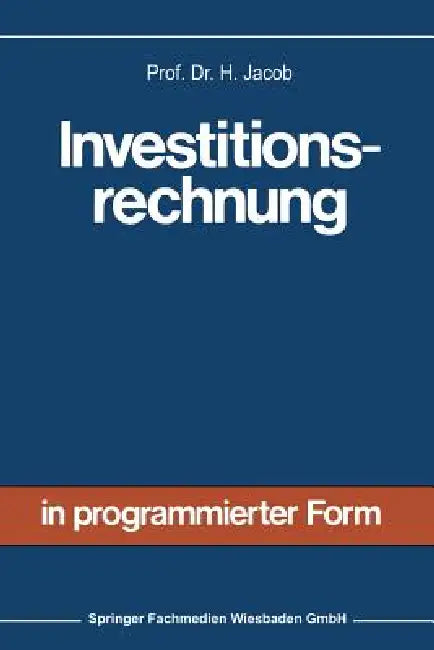 Investitionsrechnung (English, Herbert Jacob)