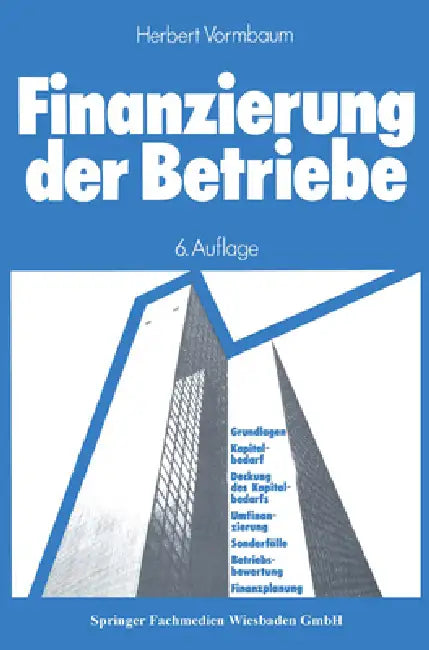 Finanzierung der Betriebe (English, Herbert Vormbaum)