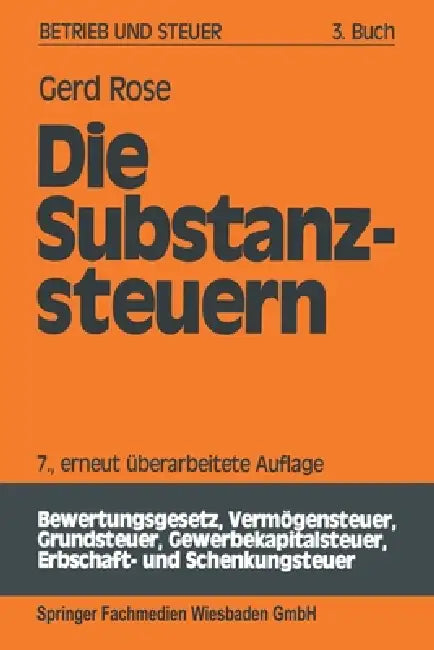 Die Substanzsteuern (English, Gerd Rose)