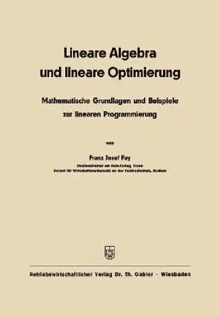 Lineare Algebra Und Lineare Optimierung (English, Franz Josef Fay)