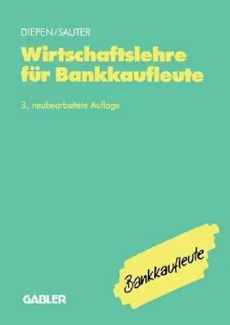 Wirtschaftslehre Für Bankkaufleute (English, Gerhard Diepen | Werner Sauter)