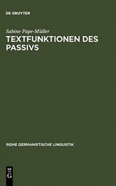 Textfunktionen des Passivs (English, Sabine Pape-Müller)