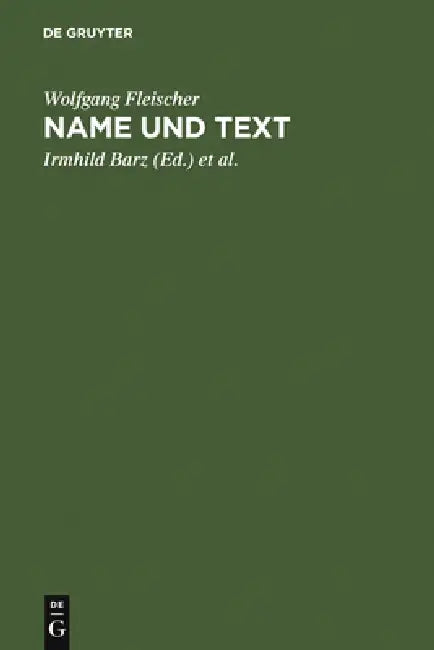 Name und Text (English, Wolfgang Fleischer | Irmhild Barz | Ulla Fix)