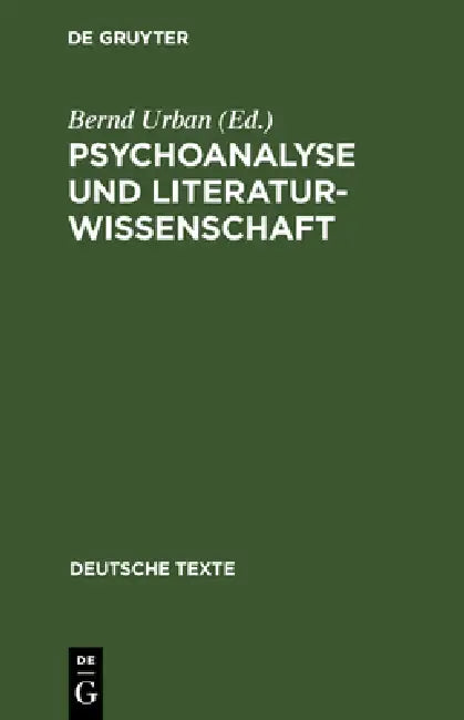 Psychoanalyse und Literaturwissenschaft (English, Bernd Urban)