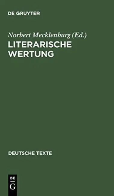 Literarische Wertung (English, Norbert Mecklenburg)