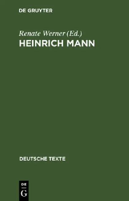 Heinrich Mann (English, Renate Werner)