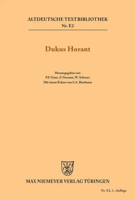 Dukus Horant (English, Peter Ganz | Frederick Norman | W. Schwarz)