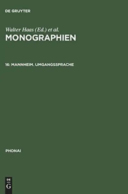 Monographien, 16, Mannheim. Umgangssprache (English, Dieter Karch)