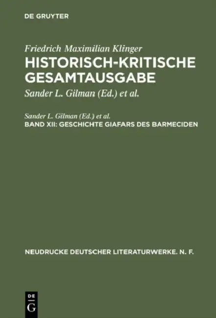 Geschichte Giafars Des Barmeciden (English, Friedrich Maximilian Klinger)