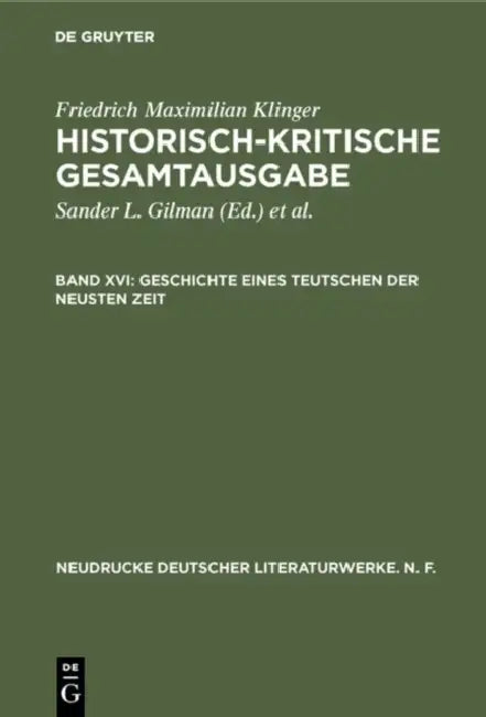 Geschichte Eines Teutschen Der Neusten Zeit (English, Sander L. Gilman | Karl-Heinz Hartmann | Thomas Salumets)